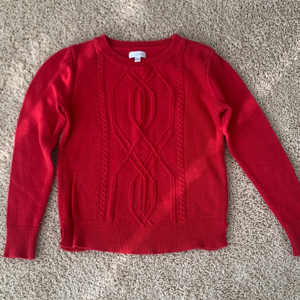 Charming Charlie Scarlet Cable Knit Sweater